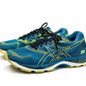 ASICS Men's Teal and Yellow Athletic Shoes